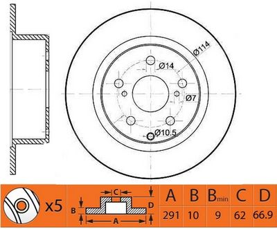Тормозной диск FIT FR0592 для TOYOTA CRESTA