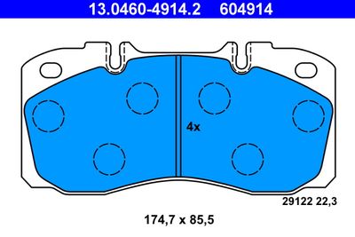 Brake Pad Set, disc brake 13.0460-4914.2