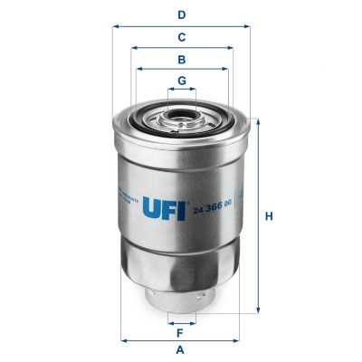 Топливный фильтр UFI 24.366.00 для DAIHATSU WILDCAT/ROCKY
