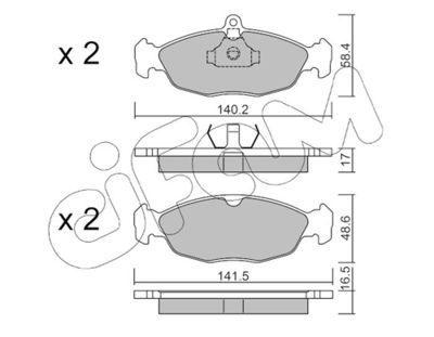 Комплект тормозных колодок, дисковый тормоз 822-077-0
