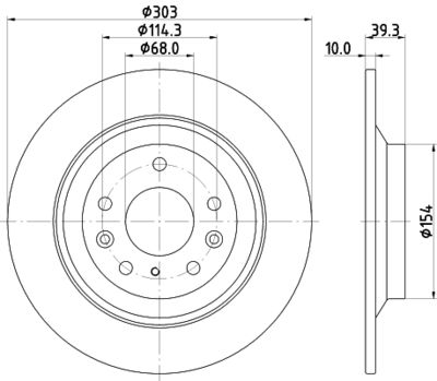 Тормозной диск HELLA 8DD 355 133-481 для MAZDA CX-30