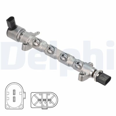 Delphi High Pressure Fuel Rail 28387789 For Audi	A3 1.6 TDI 04L130089F