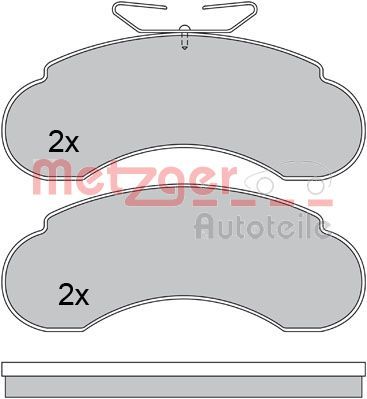 Комплект тормозных колодок, дисковый тормоз METZGER 1170485 для MERCEDES-BENZ MB