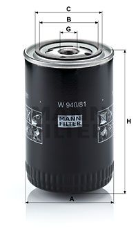 Масляный фильтр MANN-FILTER W 940/81 для TOYOTA HIACE