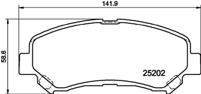 Комплект тормозных колодок, дисковый тормоз HELLA 8DB 355 029-091 для NISSAN ROGUE