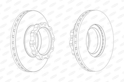 Brake disc achter/voor Links/Rechts (438mmx45mm) past: MAN E2000, EL, EM, F2000, F90, F90 UNTERFLUR, HOCL, LION´S COACH, LION´S COMFORT, LION´S STAR, M 2000 L, M 2000 M, NG, NL, NM, ÜL 01.79-