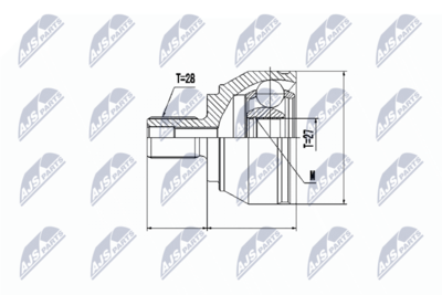 Zestaw przegubu, wał napędowy NTY NPZ-VW-037
