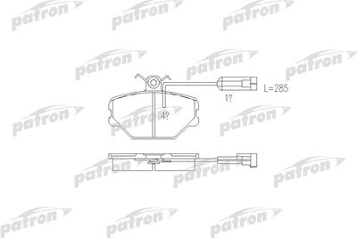 Комплект тормозных колодок, дисковый тормоз PATRON PBP524 для FIAT UNO