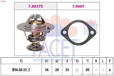 Thermostat, coolant 7.8838