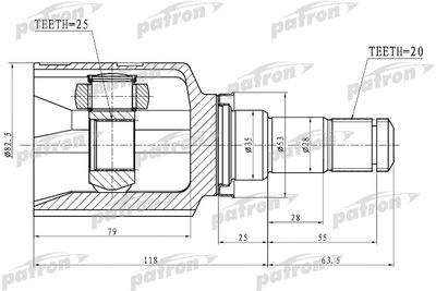 PATRON PCV1763 ШРУС  для TOYOTA PREMIO (Тойота Премио)