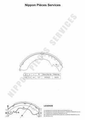 Комплект тормозных колодок NPS D350U07 для DAIHATSU WILDCAT/ROCKY