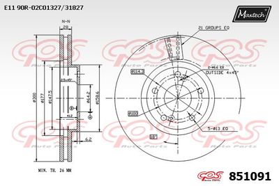 MAXTECH 851091 Тормозные диски  для HONDA ACCORD (Хонда Аккорд)
