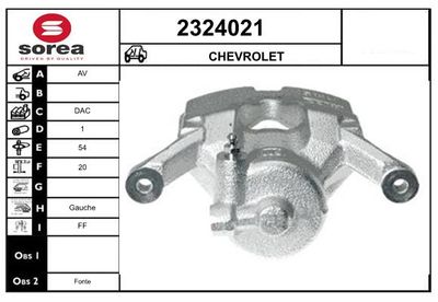 EAI 2324021 Тормозной суппорт  для CHEVROLET AVEO Наклонная задняя часть (T300) 1.4