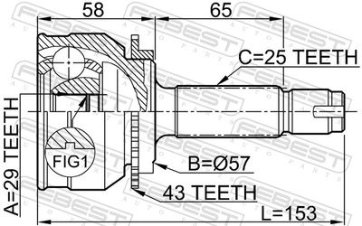 Joint Kit, drive shaft 0410-038A43