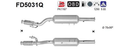 Filtr sadzy / filtr cząstek stałych, układ wydechowy AS FD5031Q