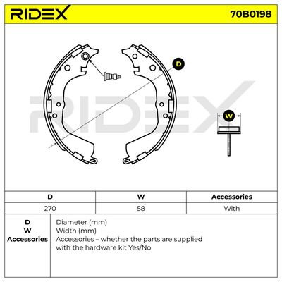 комплект спирачна челюст RIDEX