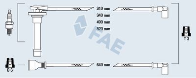 Комплект проводов зажигания FAE 85320 для NISSAN VANETTE