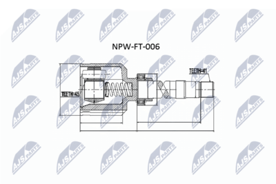 Zestaw przegubu, wał napędowy NTY NPW-FT-006