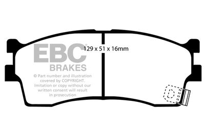 Комплект тормозных колодок, дисковый тормоз EBC Brakes DP21475 для KIA SHUMA