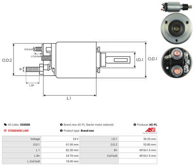 SOLENOID ELECTROMOTOR AS-PL SS0008 3