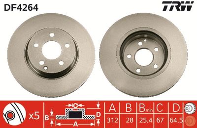 Bromsskiva TRW DF4264