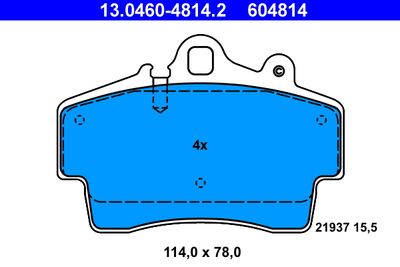 Комплект тормозных колодок, дисковый тормоз ATE 13.0460-4814.2 для PORSCHE BOXSTER