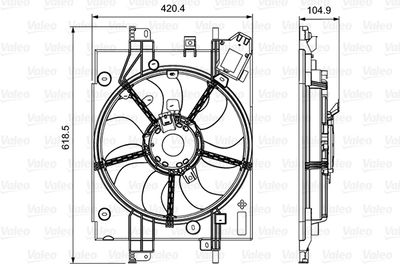 VALEO 696550 Вентилятор системы охлаждения двигателя  для DACIA LOGAN (Дача Логан)