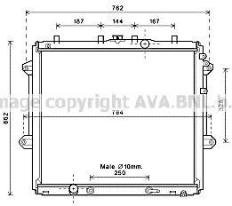Радиатор, охлаждение двигателя AVA QUALITY COOLING TO2616 для TOYOTA LAND CRUISER PRADO