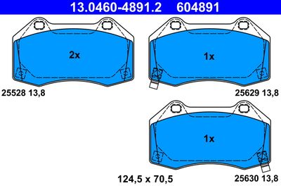 Комплект тормозных колодок, дисковый тормоз ATE 13.0460-4891.2 для FIAT 124