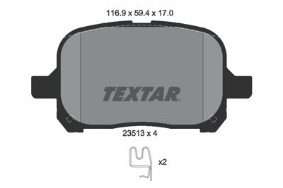 Комплект тормозных колодок, дисковый тормоз TEXTAR 2351302 для TOYOTA SOLARA