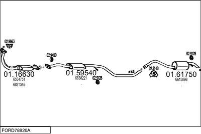 SISTEM DE ESAPAMENT MTS FORD78920A006091