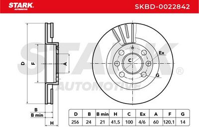 спирачен диск STARK SKBD-0022842