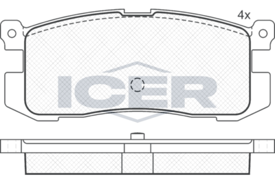 комплект спирачно феродо, дискови спирачки ICER