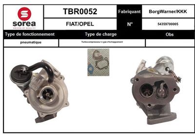 EAI TBR0052 Турбина  для FIAT ALBEA (Фиат Албеа)