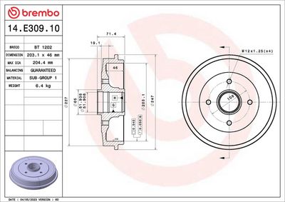 Brzdový buben BRECO BT 1202