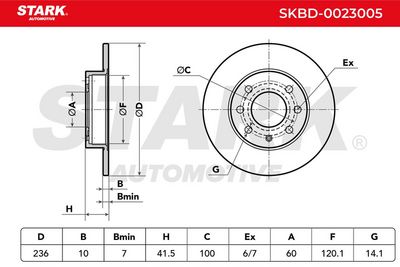 спирачен диск STARK SKBD-0023005
