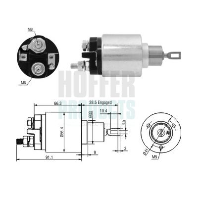 Elektromagnetický spínač, startér HOFFER 46303