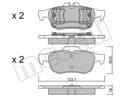 Zestaw klocków hamulcowych, hamulce tarczowe METELLI 22-0974-0