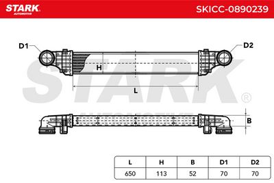 интеркулер (охладител за въздуха на турбината) STARK SKICC-0890239