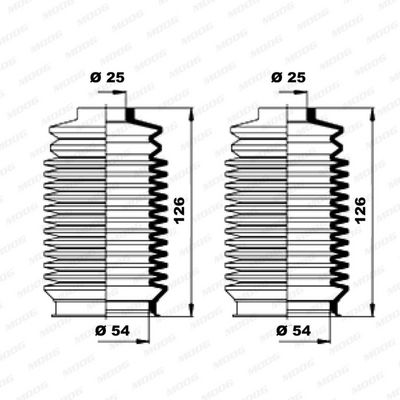 FALTENBALGSATZ LENKUNG MOOG K150159 1