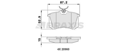 BRAXIS AA0016 Тормозные колодки и сигнализаторы  для AUDI A4 B6 Avant (8E5) 2.5 TDI quattro