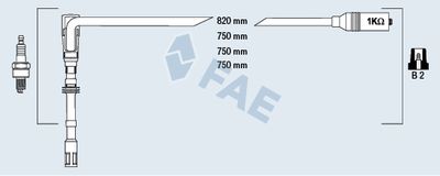 Комплект проводов зажигания FAE 85065 для VW BORA