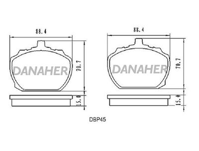 Комплект тормозных колодок, дисковый тормоз DANAHER DBP45 для TRIUMPH 2500