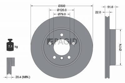 Tarcza hamulcowa PAGID 50448NHC