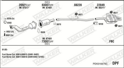 Изпускателна система WALKER PEK016670C