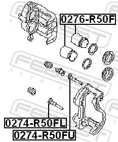 Guide Bolt, brake caliper 0274-R50FU