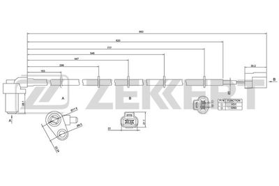 SE6160 ZEKKERT Датчик, частота вращения колеса