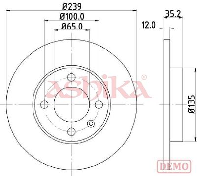 спирачен диск ASHIKA 60-00-0938C
