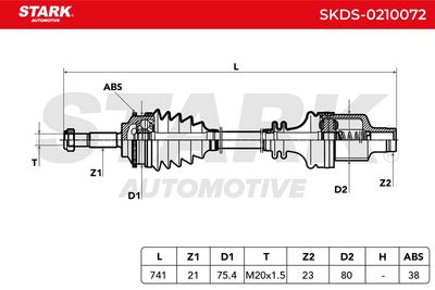 полуоска STARK SKDS-0210072