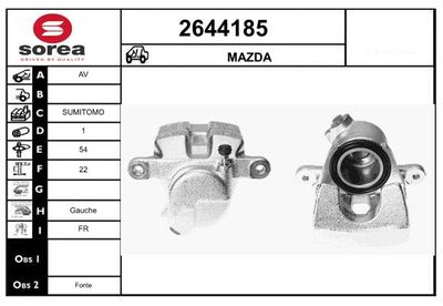EAI 2644185 Тормозной суппорт  для MAZDA MX-5 (Мазда Мx-5)